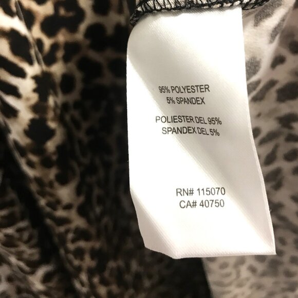 NWT Nina Leonard Leopard Print Swing Dress Long Sleeve V Neck Size XL - Picture 6 of 8